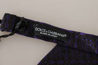 Dolce & Gabbana Blue Geometric Silk Adjustable Neck Papillon Tie - Zeiniez