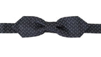Dolce & Gabbana Blue Gray Polka Dot 100% Silk Neck Papillon Tie - Zeiniez