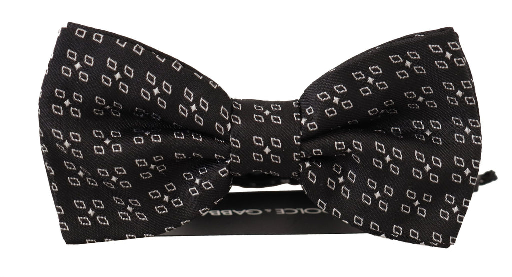 Dolce & Gabbana Black White Polka Dot 100% Silk Neck Papillon Tie - Zeiniez