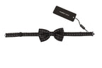 Dolce & Gabbana Black White Polka Dot 100% Silk Neck Papillon Tie - Zeiniez