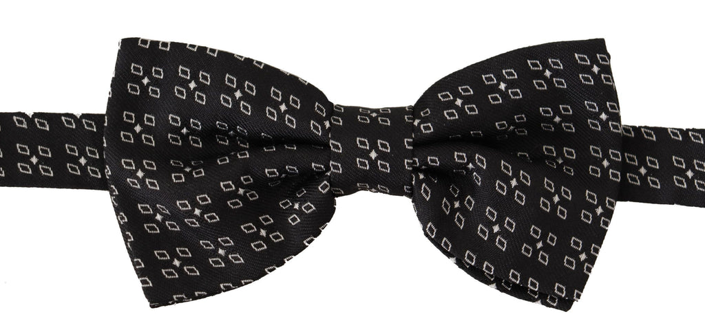 Dolce & Gabbana Black White Polka Dot 100% Silk Neck Papillon Tie - Zeiniez