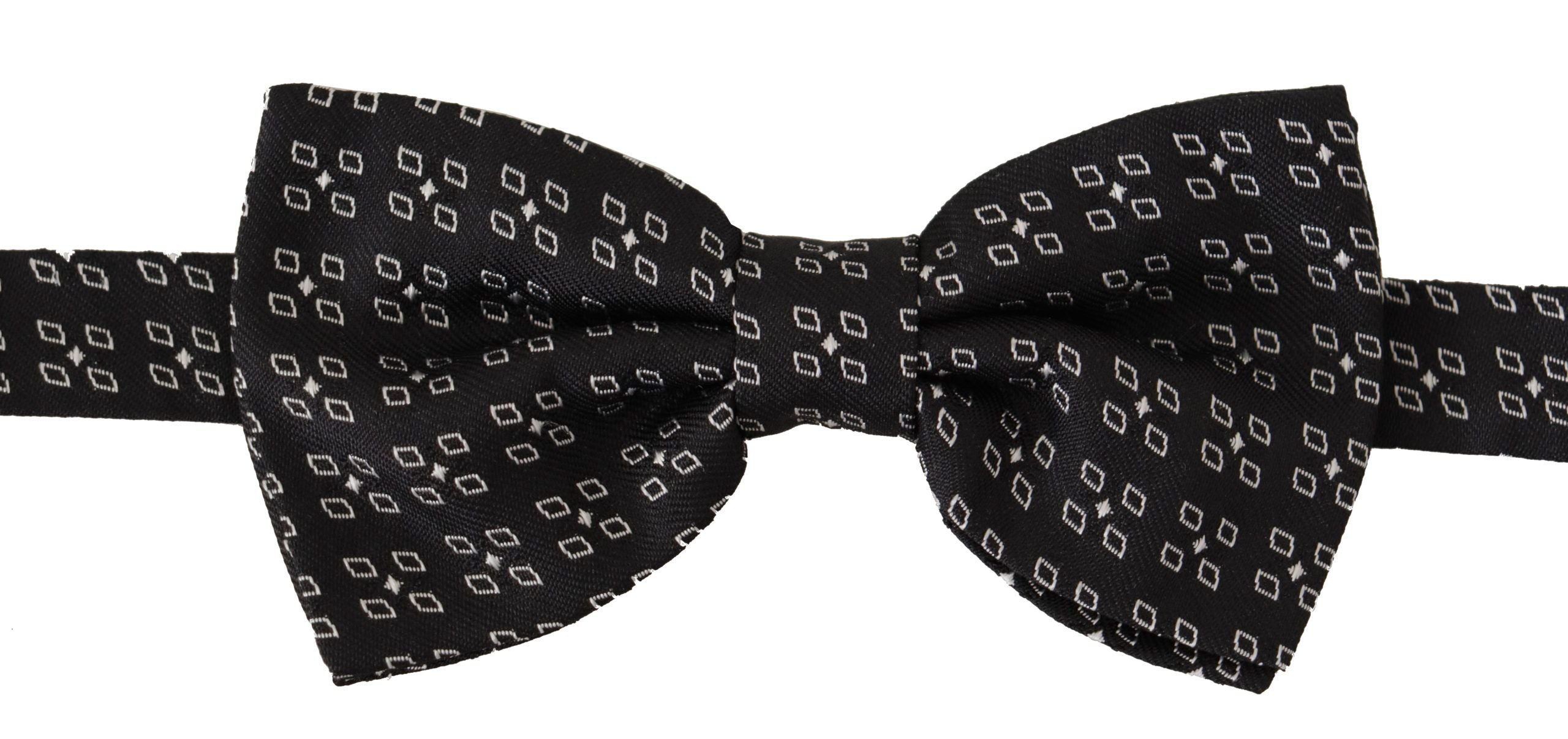 Dolce & Gabbana Black White Polka Dot 100% Silk Neck Papillon Tie - Zeiniez