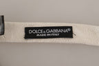 Dolce & Gabbana White 100% Silk Slim Adjustable Neck Papillon Tie - Zeiniez
