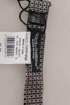 Dolce & Gabbana Black White Flower Pattern Silk Neck Papillon Tie - Zeiniez