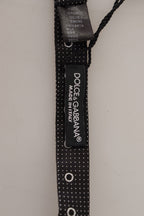 Dolce & Gabbana Black White Polka Dot 100% Silk Neck Papillon Tie - Zeiniez