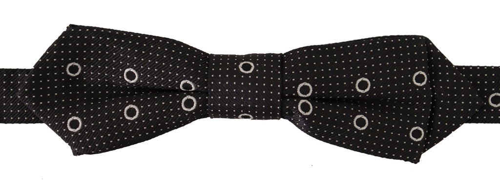 Dolce & Gabbana Black White Polka Dot 100% Silk Neck Papillon Tie - Zeiniez