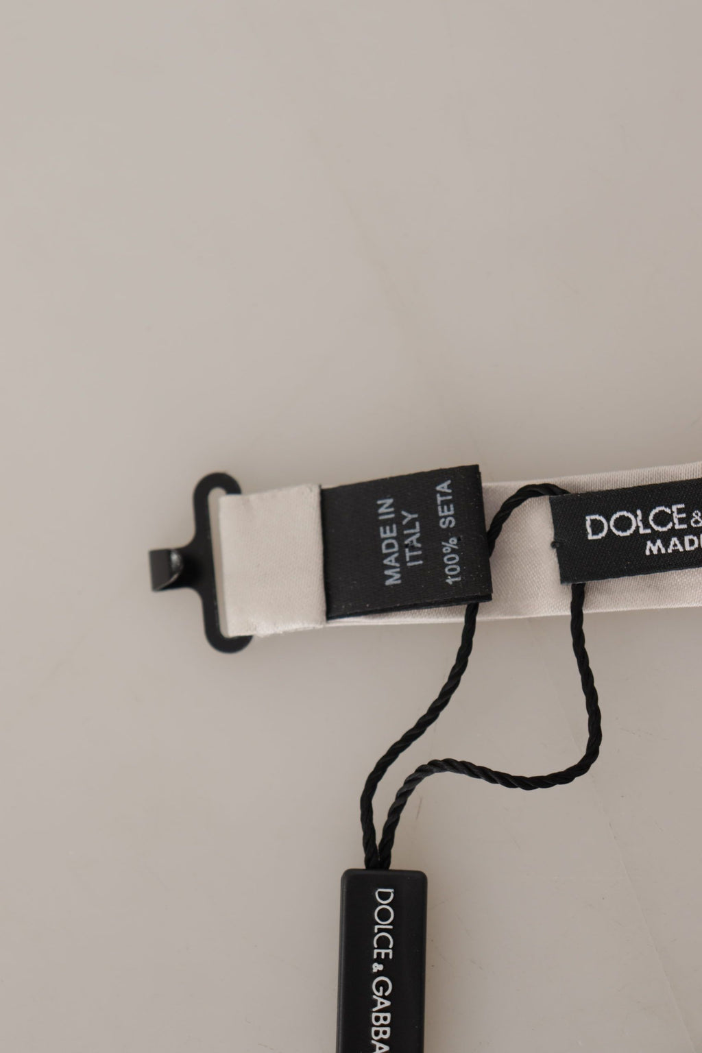 Dolce & Gabbana Gray 100% Silk Adjustable Neck Papillon Tie - Zeiniez