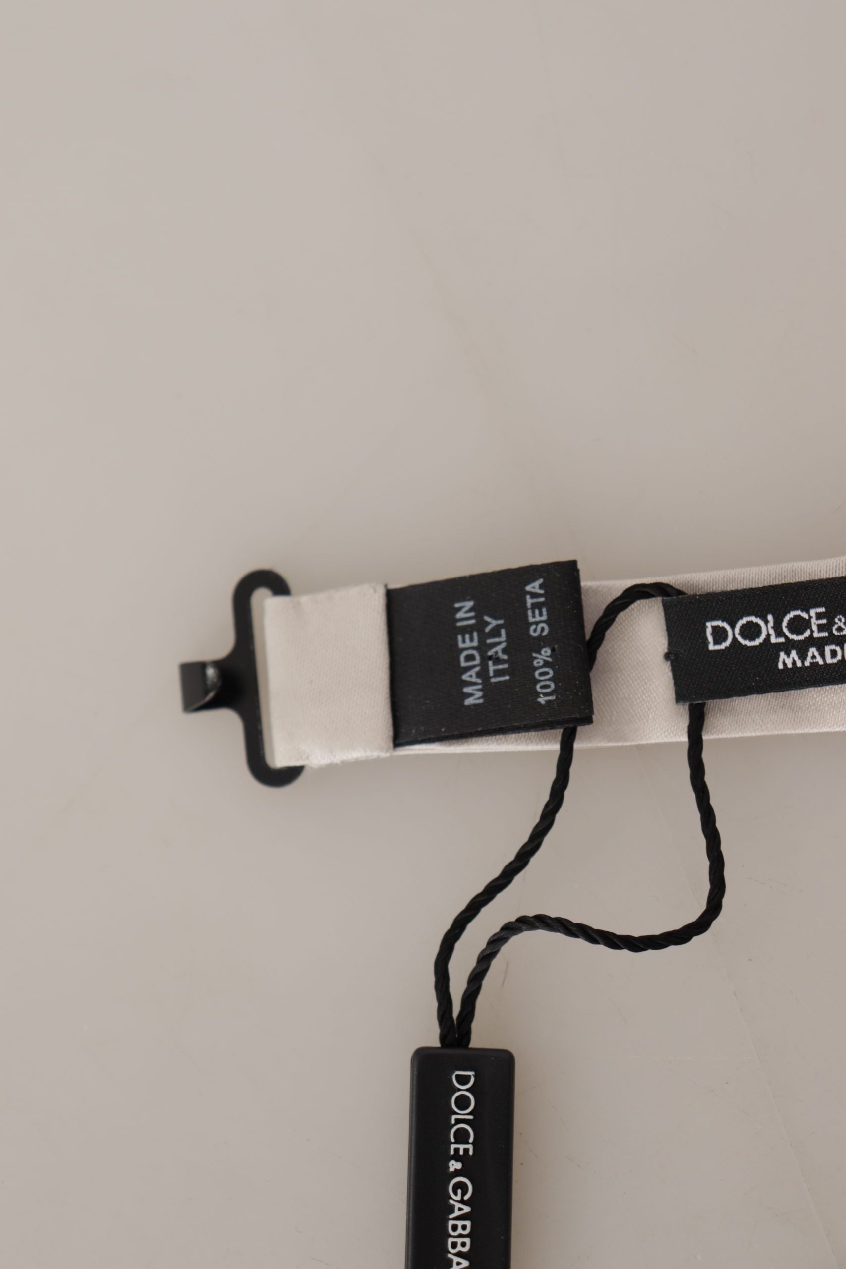 Dolce & Gabbana Gray 100% Silk Adjustable Neck Papillon Tie - Zeiniez