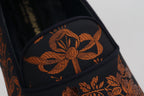 Dolce & Gabbana Blue Rust Floral Slippers Loafers Shoes
