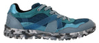 Dolce & Gabbana Blue Gray Leather Sport Low Top Sneakers - Zeiniez
