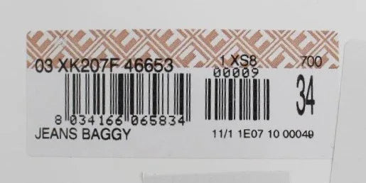 Acht Blue Wash Cotton Baggy Loose Fit Jeans - Zeiniez