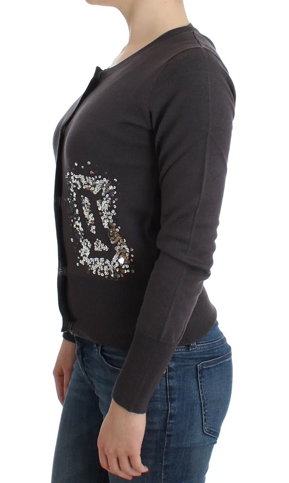 John Galliano Purple Wool Sequined Cardigan Knit Sweater - Zeiniez