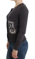 John Galliano Purple Wool Sequined Cardigan Knit Sweater - Zeiniez