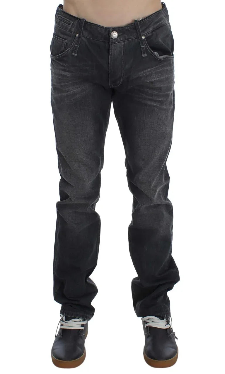 Acht Gray Cotton Regular Low Fit Jeans - Zeiniez