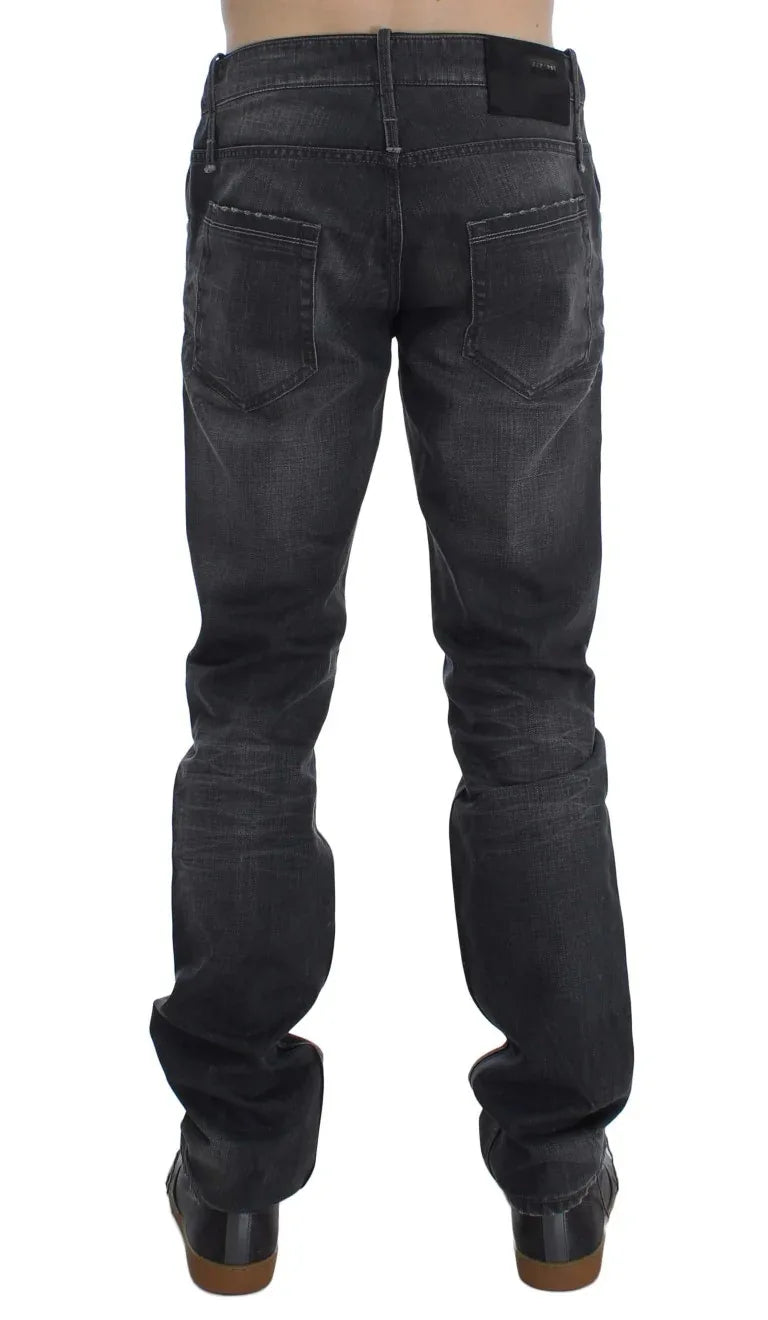 Acht Gray Cotton Regular Low Fit Jeans - Zeiniez