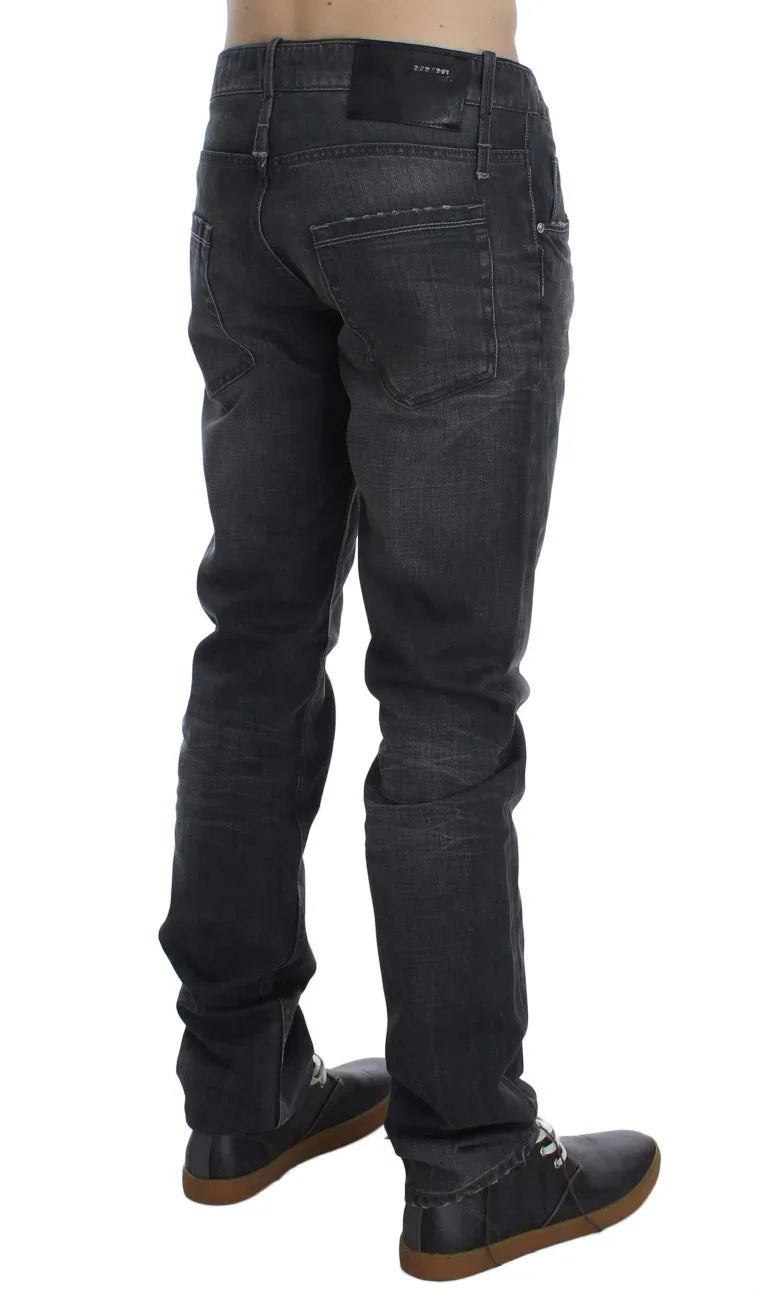 Acht Gray Cotton Regular Low Fit Jeans - Zeiniez