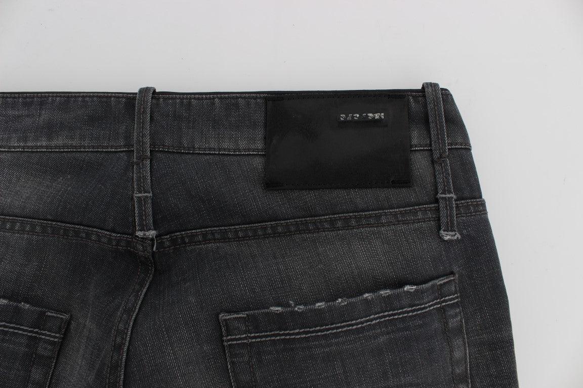 Acht Gray Cotton Regular Low Fit Jeans - Zeiniez