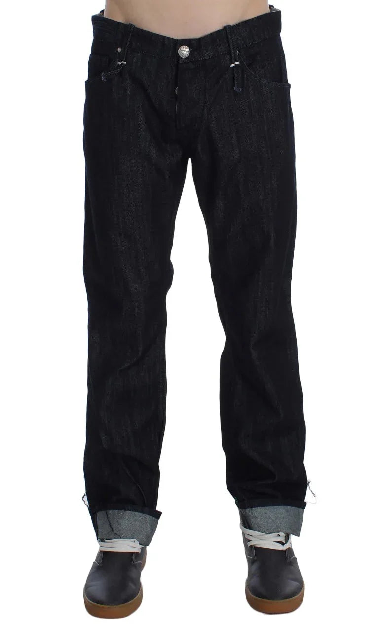 Acht Blue Cotton Regular Straight Fit Jeans - Zeiniez