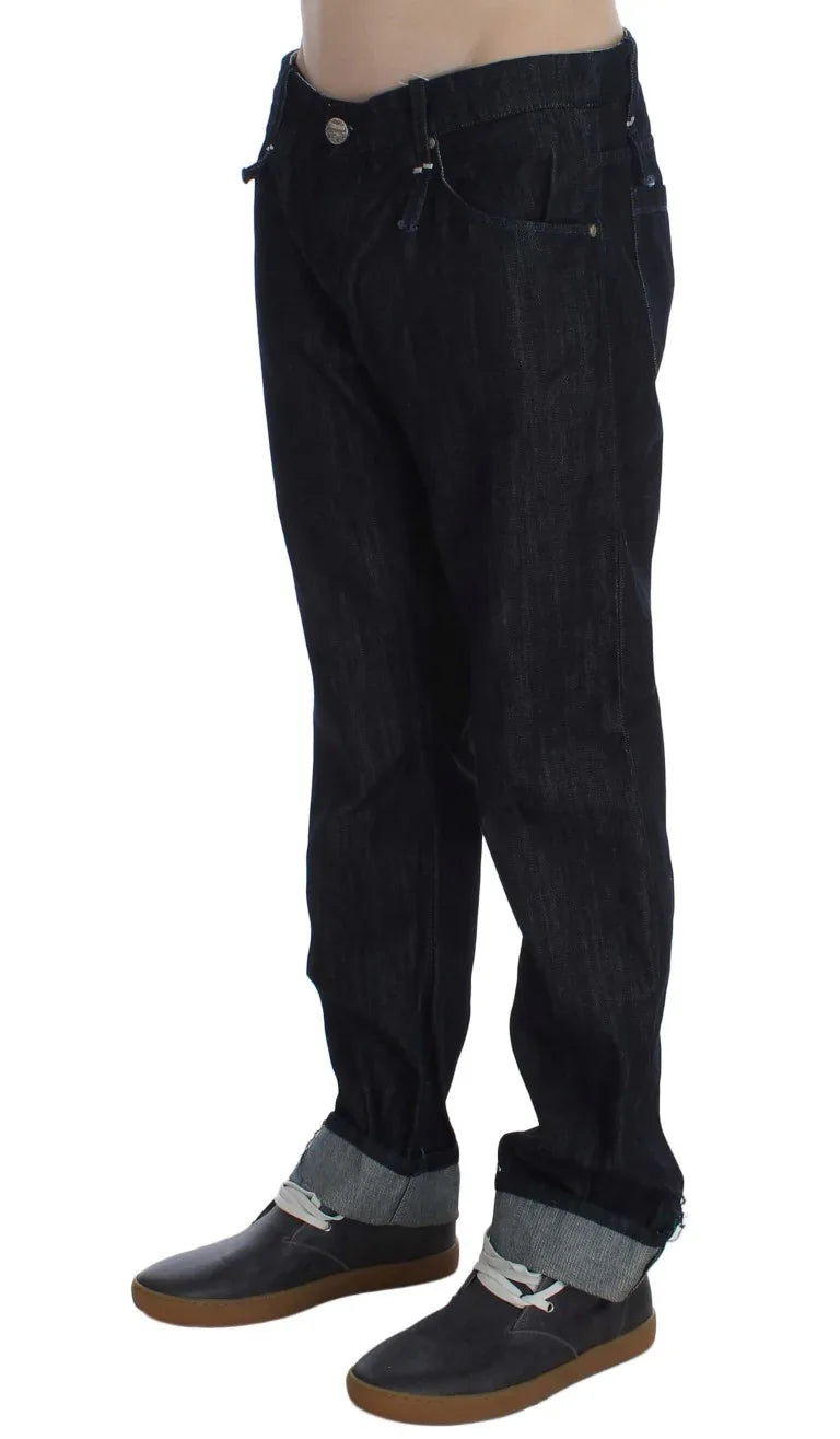 Acht Blue Cotton Regular Straight Fit Jeans - Zeiniez