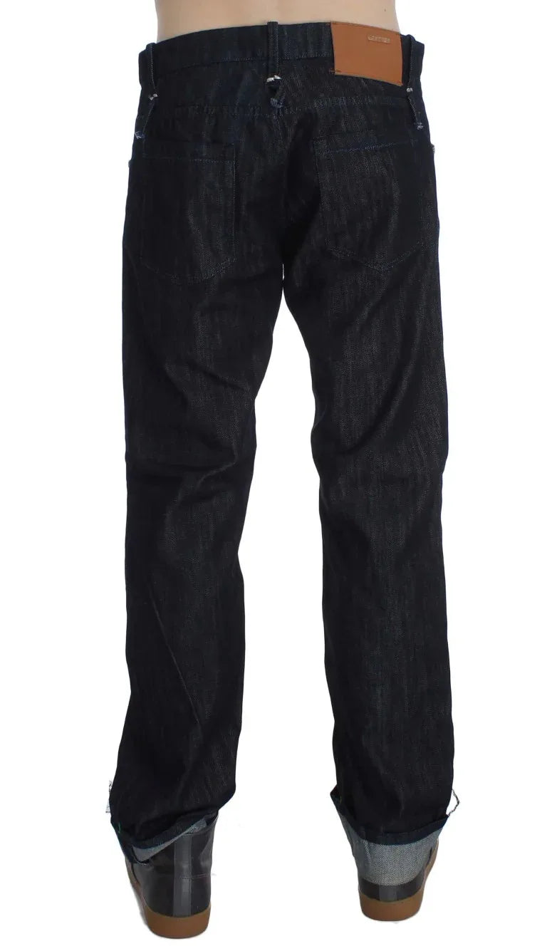 Acht Blue Cotton Regular Straight Fit Jeans - Zeiniez