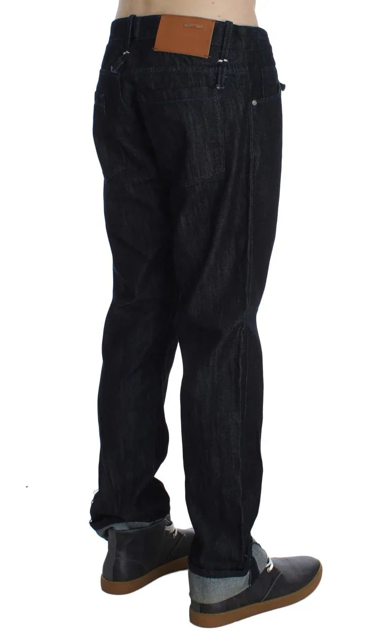 Acht Blue Cotton Regular Straight Fit Jeans - Zeiniez