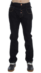 Acht Blue Cotton Regular Straight Fit Jeans - Zeiniez