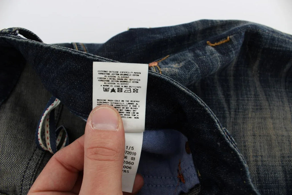 Acht Blue Wash Straight Fit Low Waist Jeans - Zeiniez