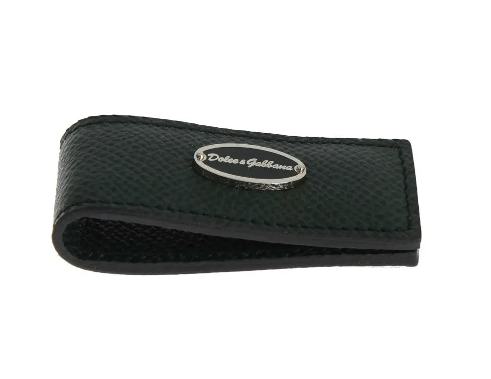 Dolce & Gabbana Green Leather Magnet Money Clip Dolce & Gabbana