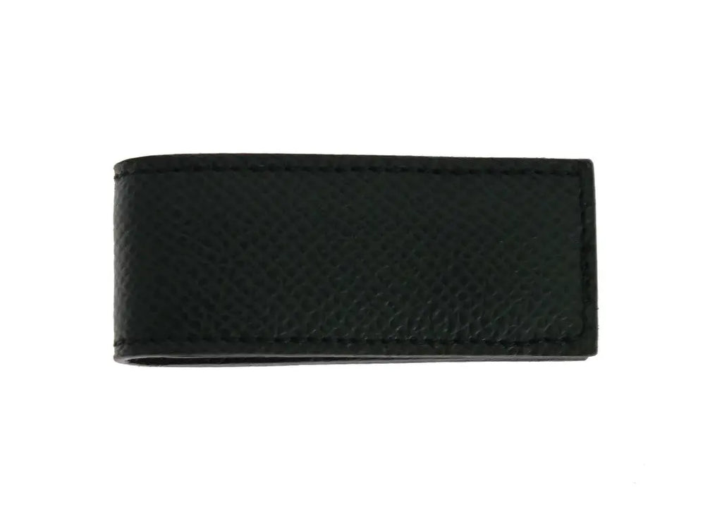Dolce & Gabbana Green Leather Magnet Money Clip Dolce & Gabbana