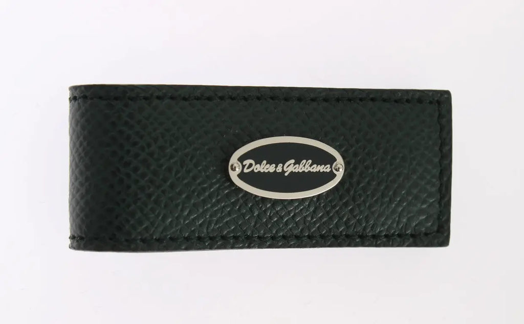 Dolce & Gabbana Green Leather Magnet Money Clip Dolce & Gabbana