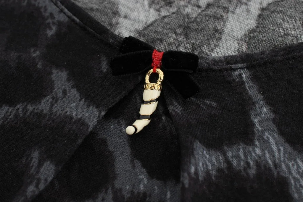 Cavalli Gray Leopard Modal T-Shirt Blouse Top - Zeiniez