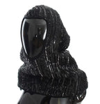 Dolce & Gabbana Black Knitted Sequin Hood Scarf Hat - Zeiniez