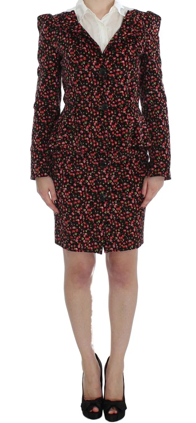 BENCIVENGA Black Multicolor Floral Suit - Zeiniez