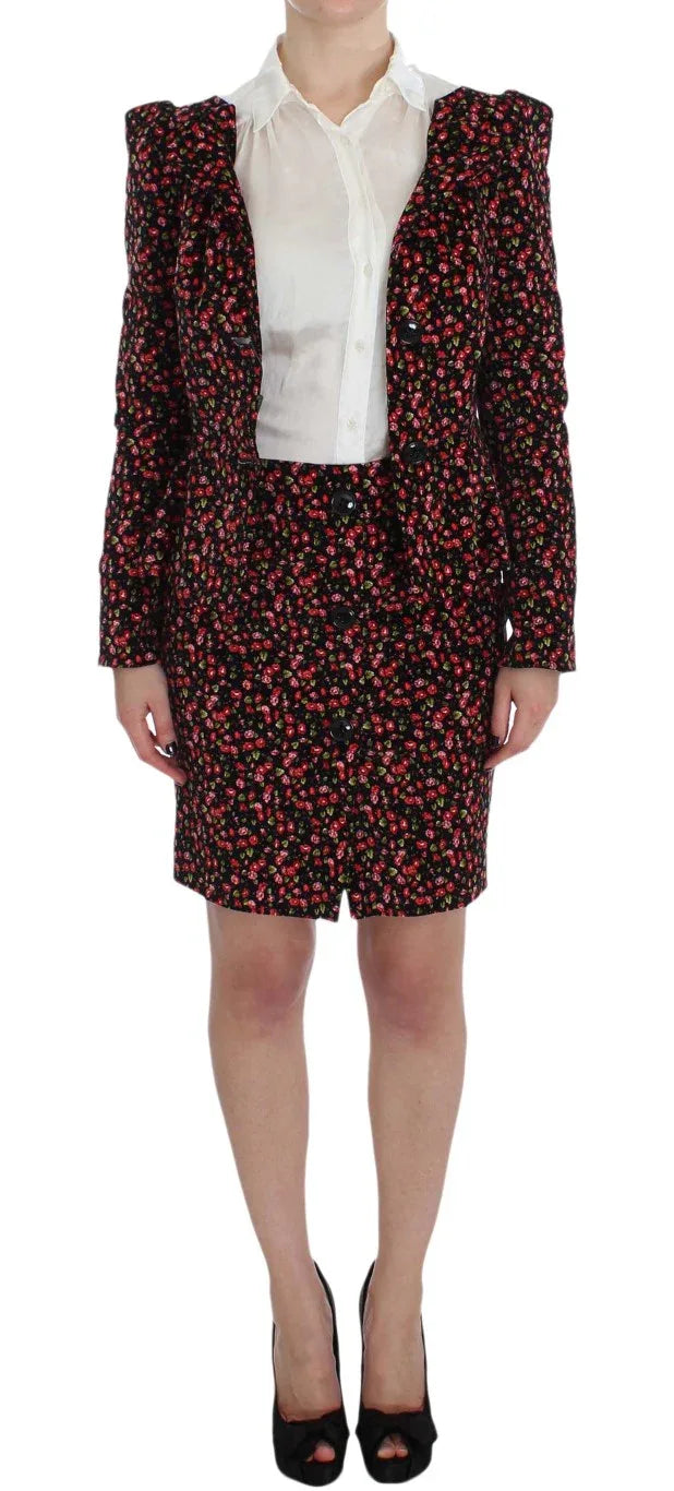 BENCIVENGA Black Multicolor Floral Suit - Zeiniez