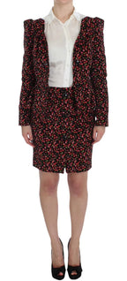 BENCIVENGA Black Multicolor Floral Suit - Zeiniez