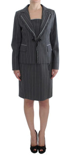 BENCIVENGA Gray Stretch Suit Sheath Dress & Blazer Set - Zeiniez
