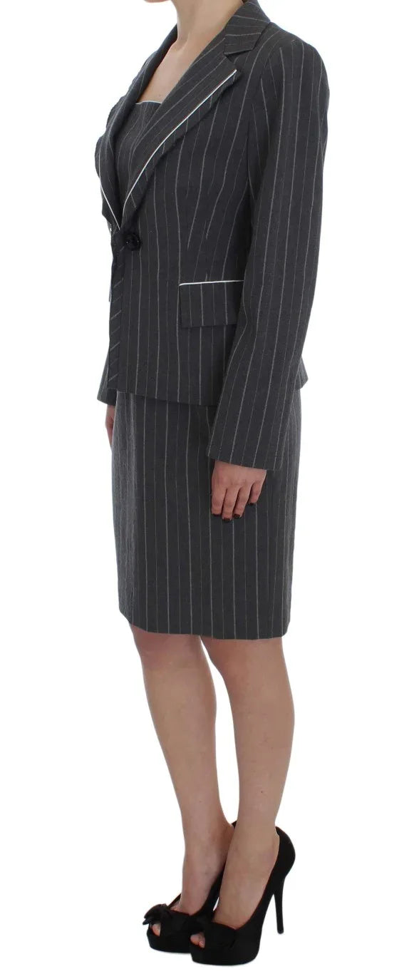BENCIVENGA Gray Stretch Suit Sheath Dress & Blazer Set - Zeiniez
