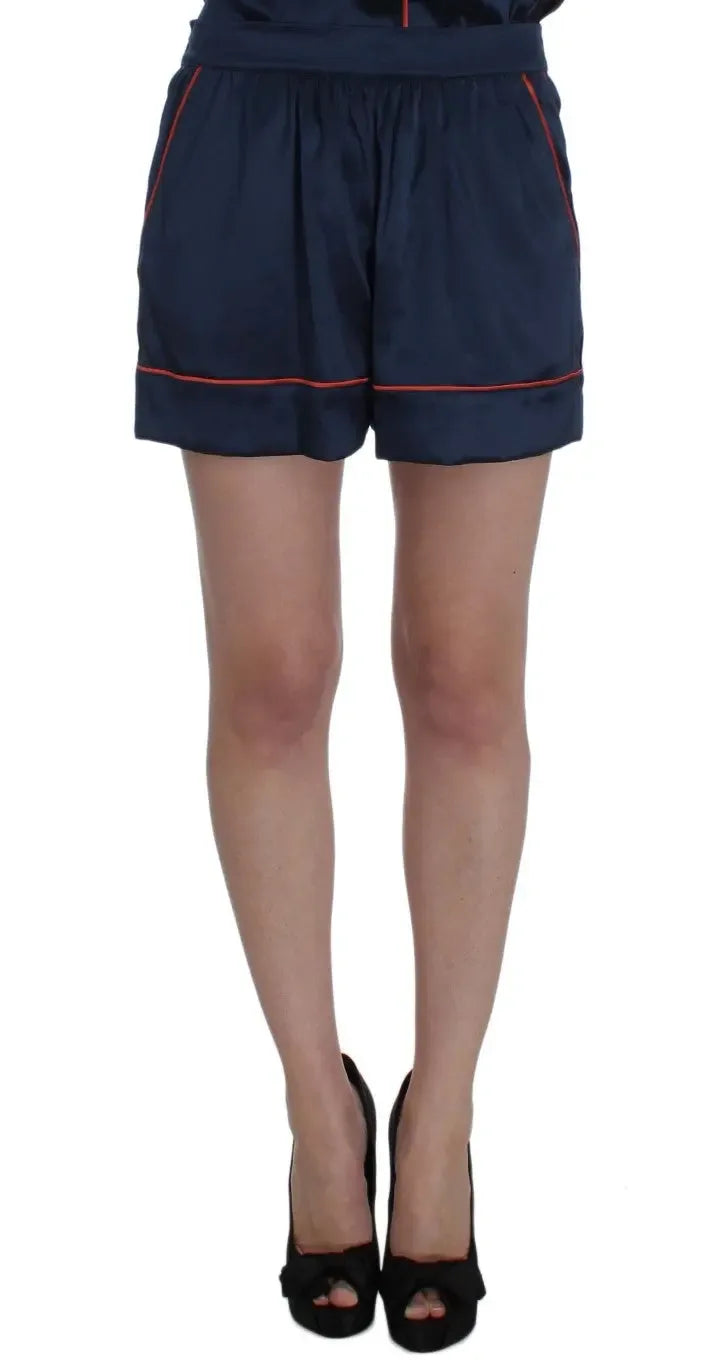 Dolce & Gabbana Blue Silk Stretch Sleepwear Shorts - Zeiniez