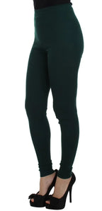 Dolce & Gabbana Green Cashmere Stretch Tights Pants - Zeiniez