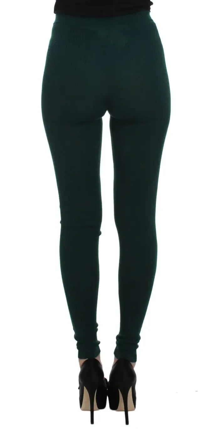 Dolce & Gabbana Green Cashmere Stretch Tights Pants - Zeiniez