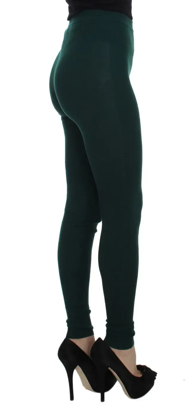 Dolce & Gabbana Green Cashmere Stretch Tights Pants - Zeiniez