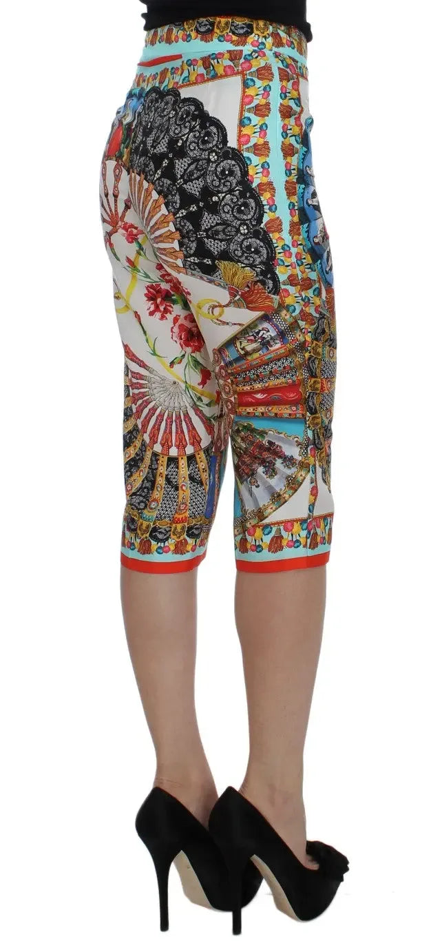 Dolce & Gabbana Multicolor Majolica Sicily Silk Pants - Zeiniez
