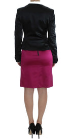 Exte Black Pink Two Piece Suit Skirt & Blazer - Zeiniez