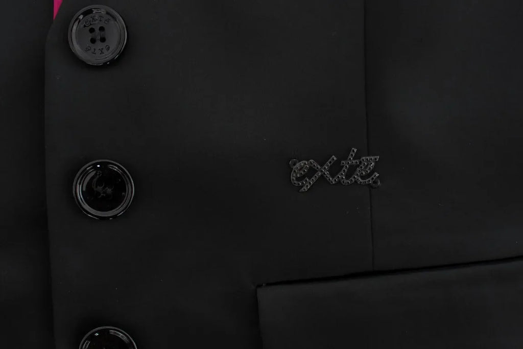 Exte Black Pink Two Piece Suit Skirt & Blazer - Zeiniez