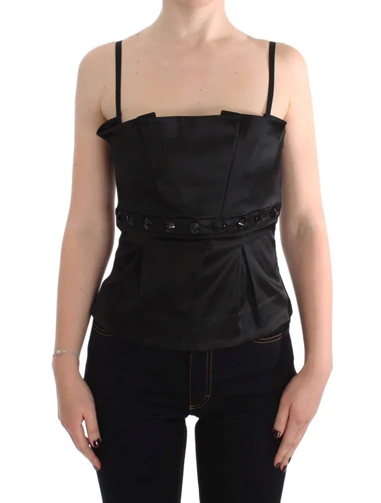 Exte Black Tank Party Evening Top Blouse - Zeiniez