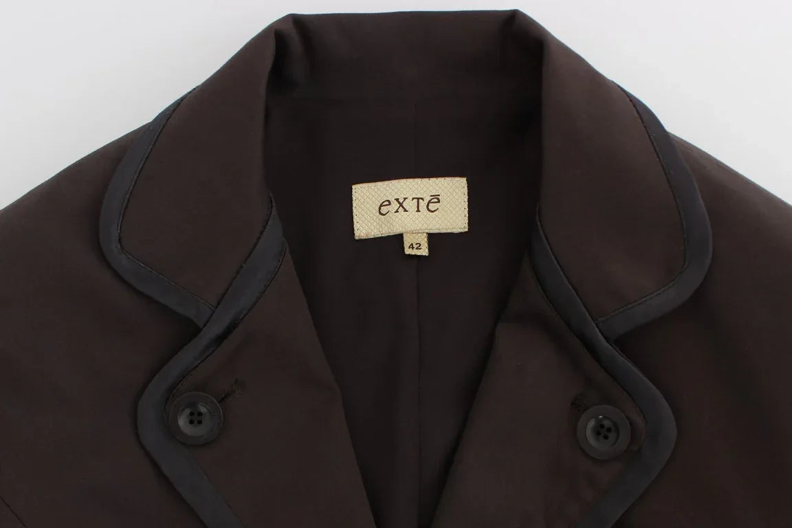 Exte Brown Stretch Two Button Suit - Zeiniez