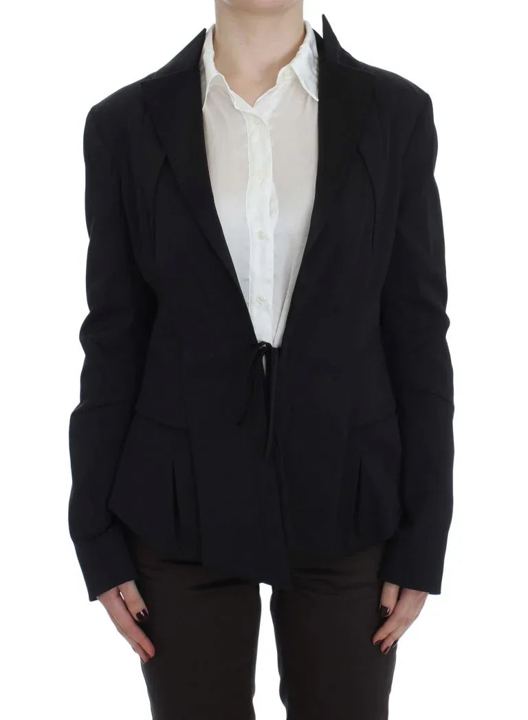 Exte Black Stretch Single Breasted Blazer Jacket - Zeiniez