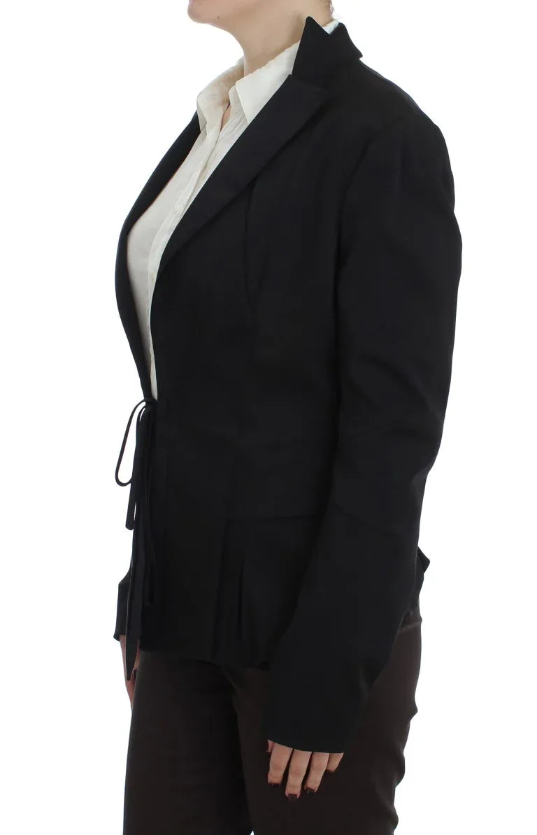 Exte Black Stretch Single Breasted Blazer Jacket - Zeiniez