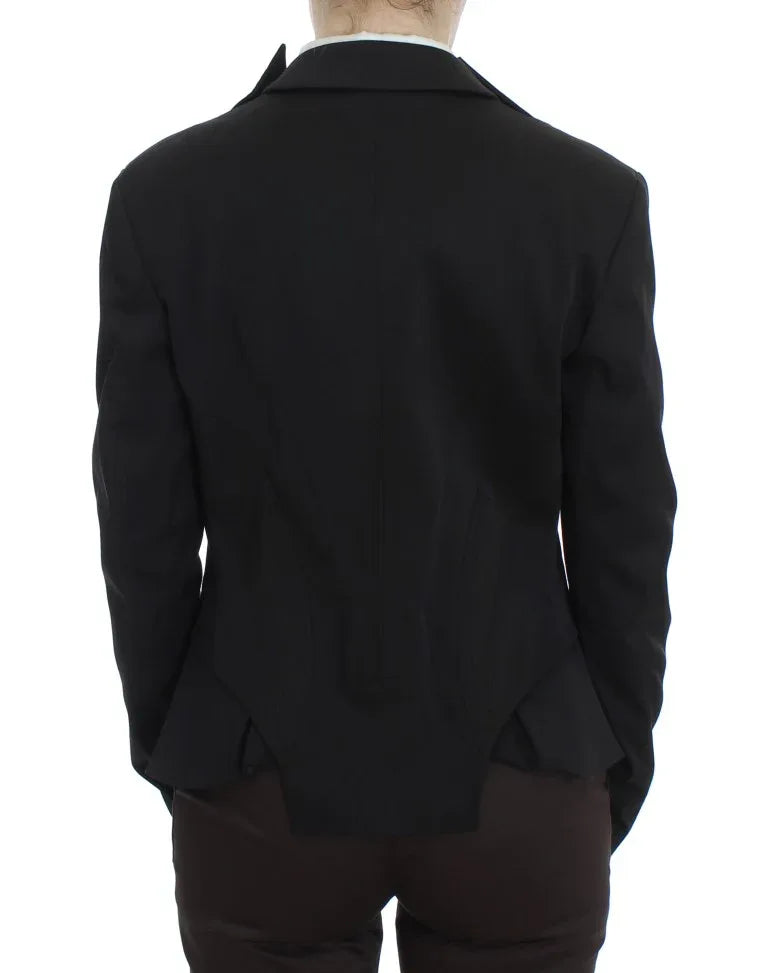 Exte Black Stretch Single Breasted Blazer Jacket - Zeiniez