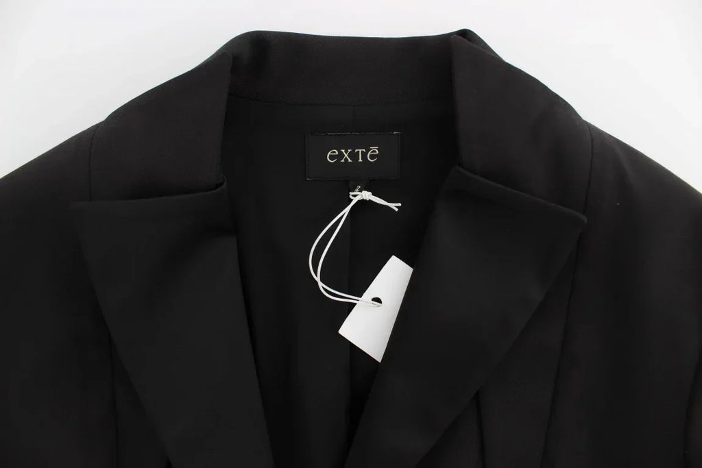 Exte Black Stretch Single Breasted Blazer Jacket - Zeiniez